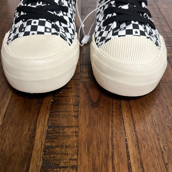 Zara Sneakers Stars Checkered Black and ivory high size 38 or 7 to 7.5 nwt - Picture 5 of 16